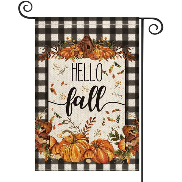 Floral Farmhouse Autumn Thanksgiving Flag Holiday Yard Outdoor Decoration 12.5 x 18 Inch AVOIN colorlife Fall Garden Flag Leaves Fall In Love Vertical Double Sided 